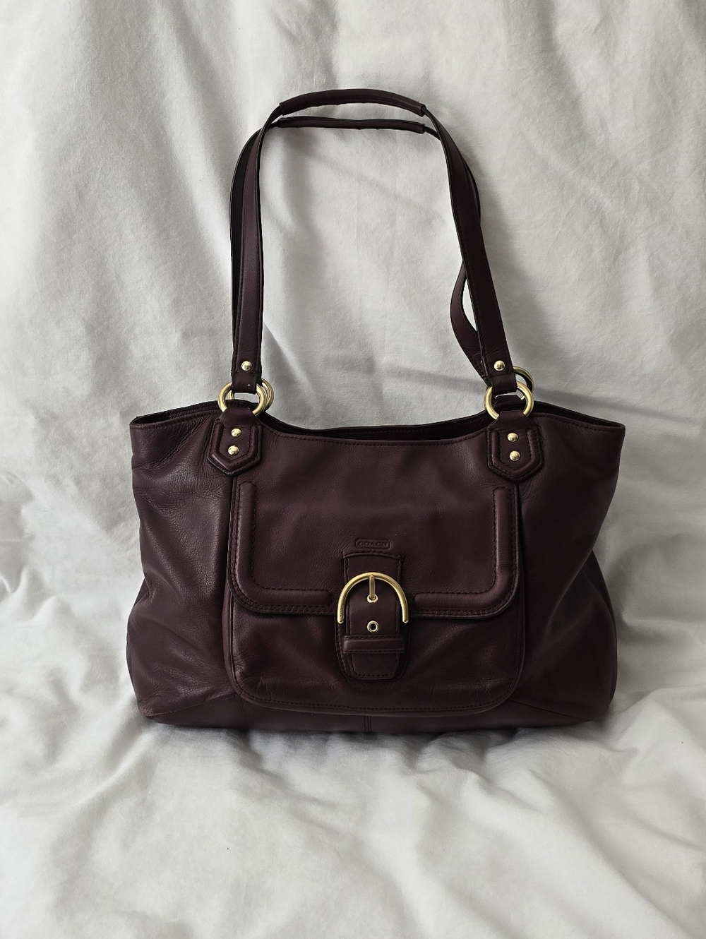 Coach Women's Leather Shoulder Bag in Deep Burgundy